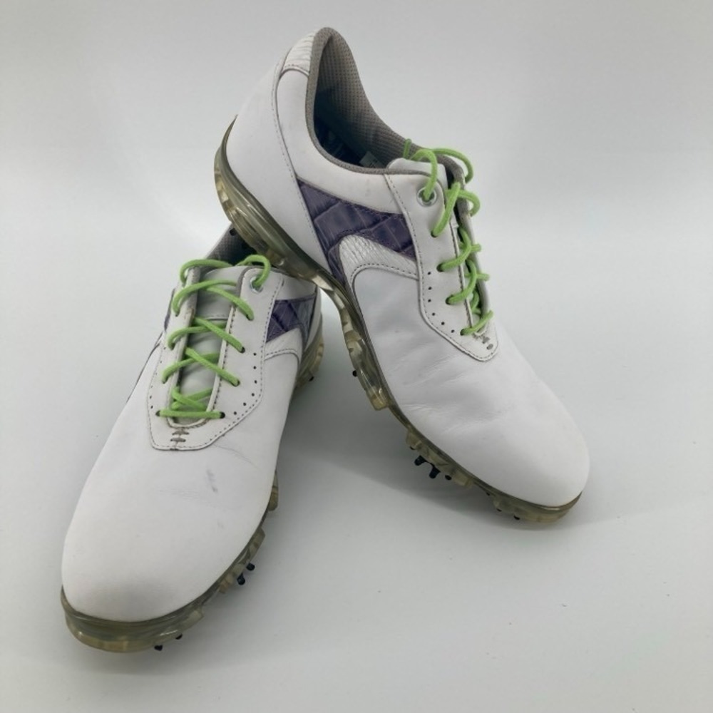 FootJoy FJ Sport White Purple Croc Golf Shoe Women 9 N Athletic Soft Cleats‎